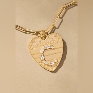 NWT Letter C - Anthropologie Monogram Heart Charm Necklace (NWT US$ 52)